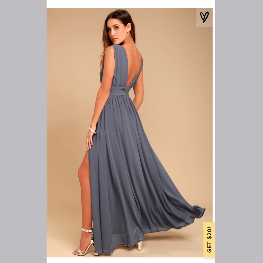 Heavenly Hues Denim Blue Maxi Dress lulus